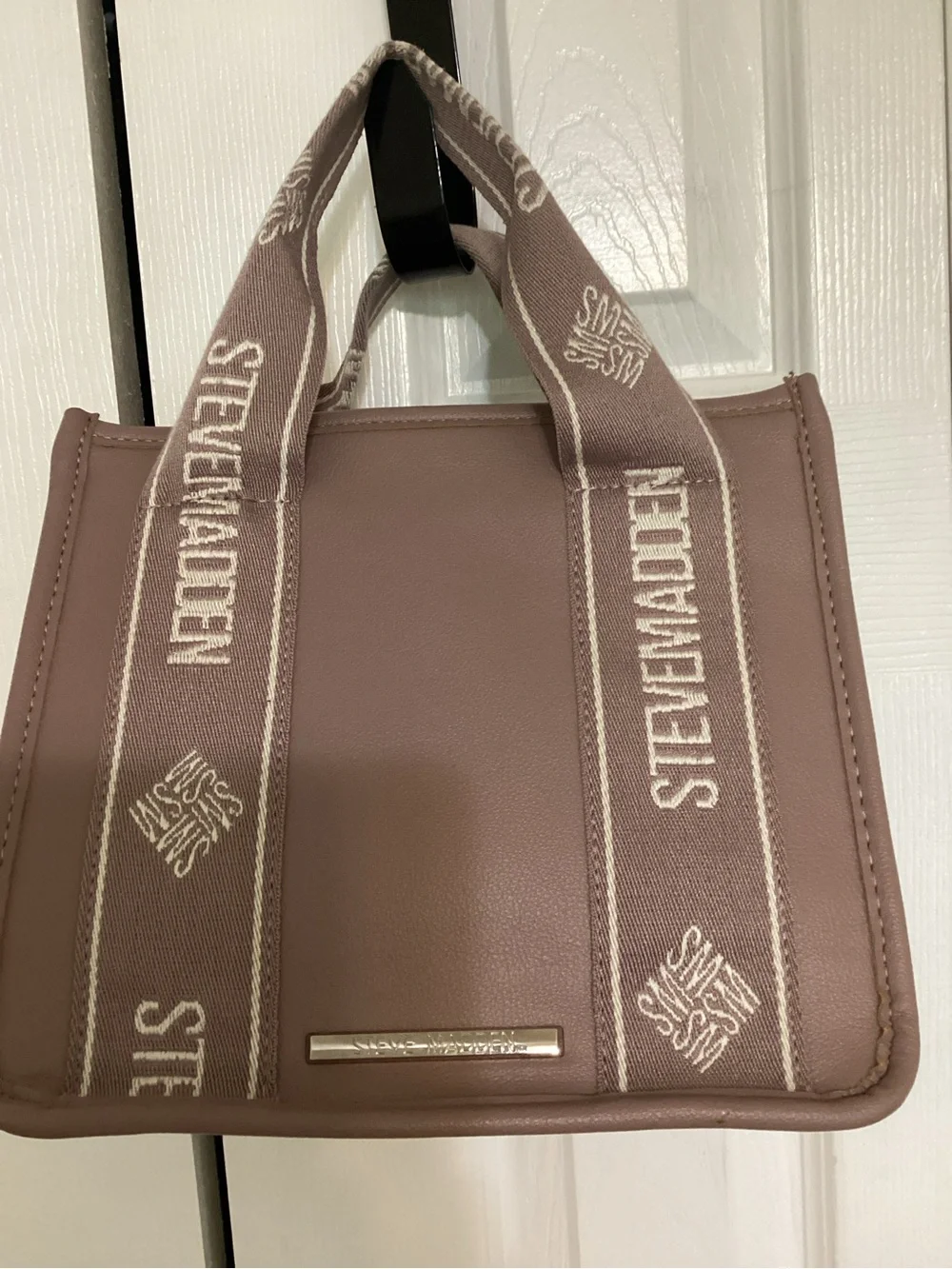 Steve Madden Mauve Tote with Branded Straps
